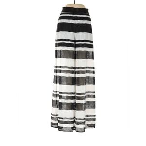 Gracia Monochrome Striped Wide-Leg Pants